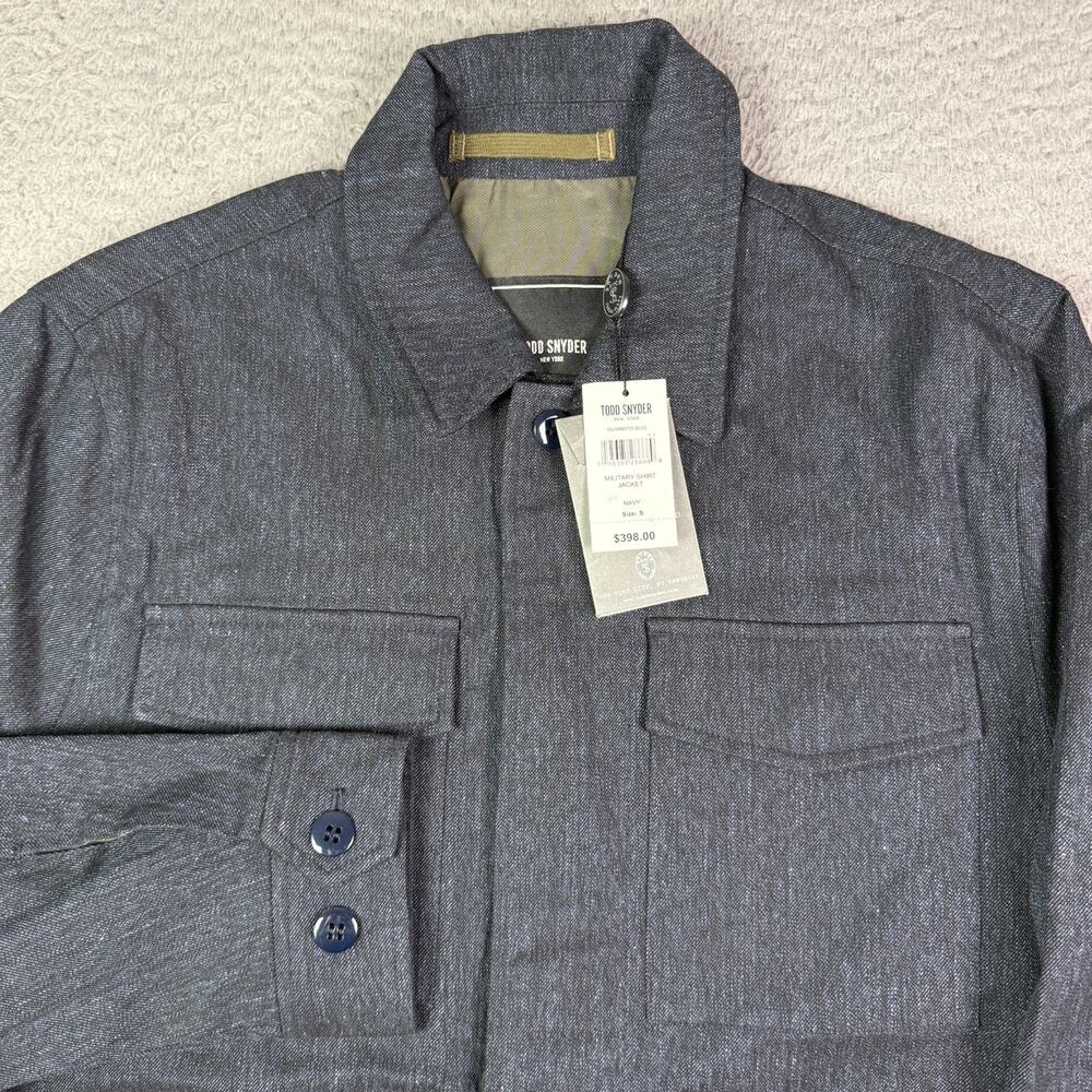 Todd Snyder Military Shirt Jacket Mens Small Navy Blue Pockets MSRP $398 NEW